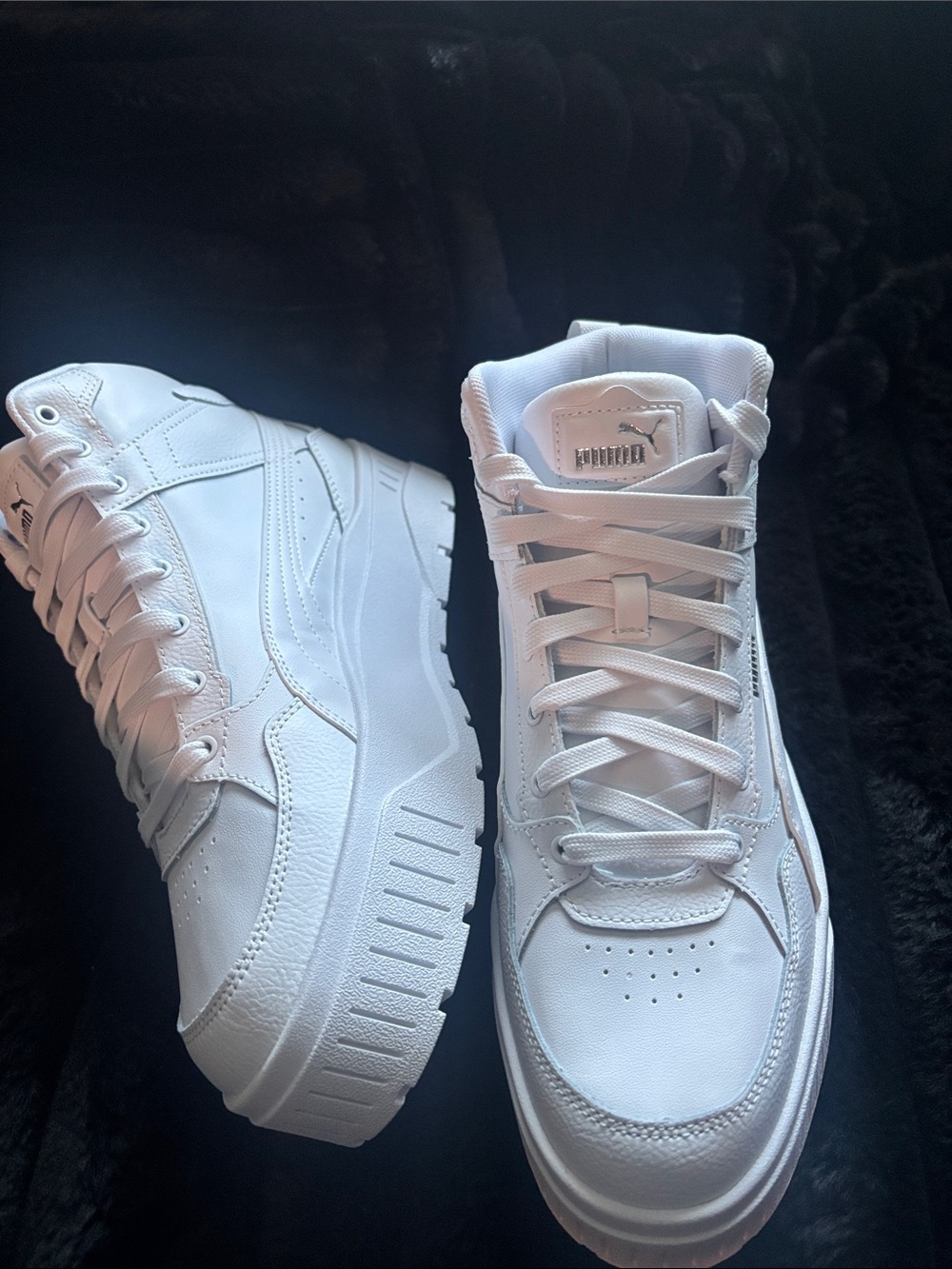 Puma White Women's High-Top Platform Sneakers
